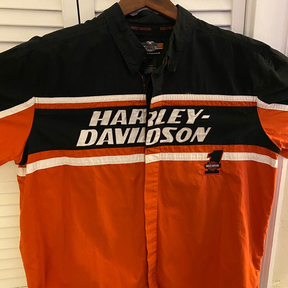 Harley Davidson Racing Short Sleeve Button Up